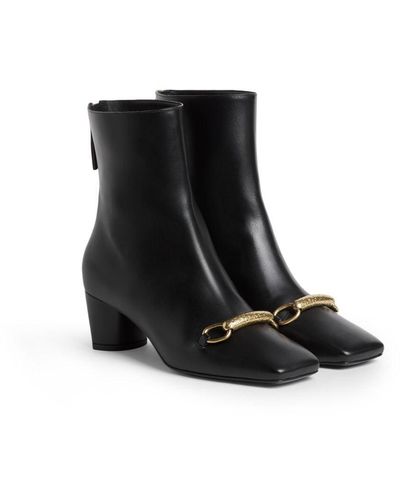 Roberto Cavalli Square Toe Ankle Boots - Black