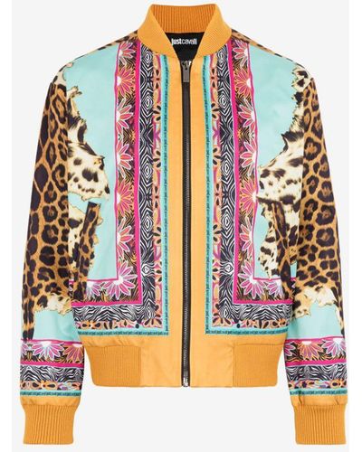 Roberto Cavalli Just Cavalli Jaguar-print Bomber Jacket - Orange