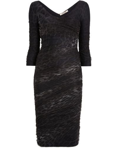 Roberto Cavalli Heritage Leopard Print Tulle Dress - Black