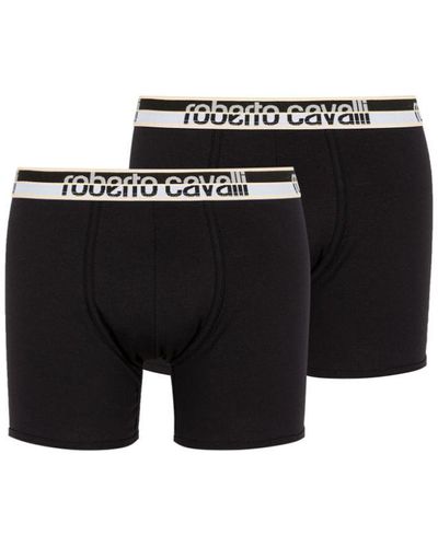 Roberto Cavalli Logo Boxer Briefs - Black