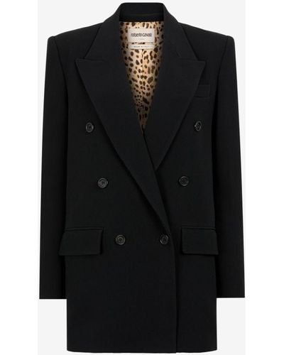 Roberto Cavalli Zweireihiger blazer - Schwarz