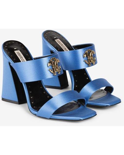 Roberto Cavalli Mirror Snake Sandals - Blue