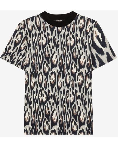 Roberto Cavalli Leopard-print T-shirt - Black