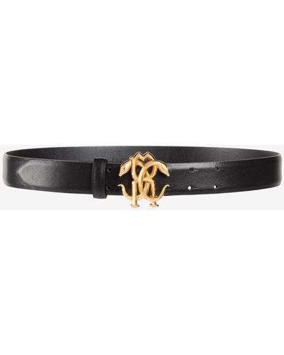 Roberto Cavalli Logo-buckle Belt - Black