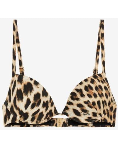Roberto Cavalli Leopard-print Bikini Top - Natural