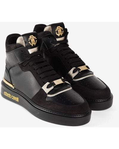 Roberto Cavalli Rc Monogram Hi-top Sneakers - Black