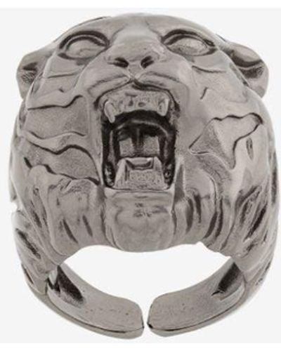 Roberto Cavalli Tiger Head Ring - Black