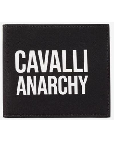 Roberto Cavalli Slogan-print Bi-fold Wallet - Black