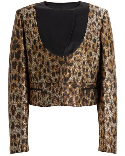 Roberto Cavalli Heritage jaguar-jacquard cropped jacket - Schwarz