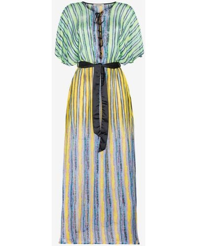 Roberto Cavalli Stripe-pattern Beach Dress - Blue
