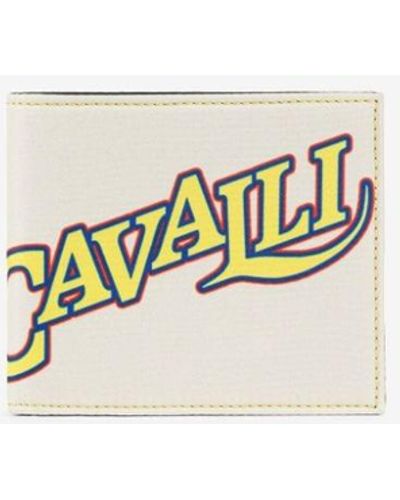 Roberto Cavalli Geldbeutel mit logo und streifendruck - Weiß