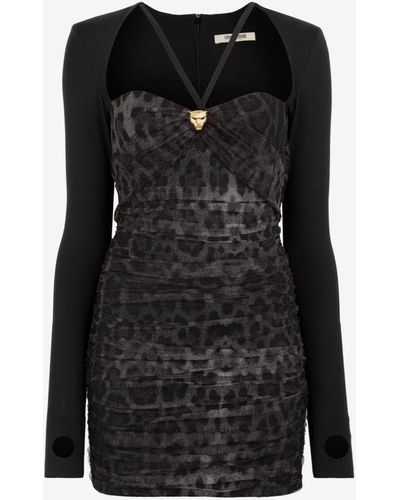 Roberto Cavalli Leopard-print Dress - Black