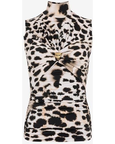 Roberto Cavalli Leopard-print Sleeveless Top - White