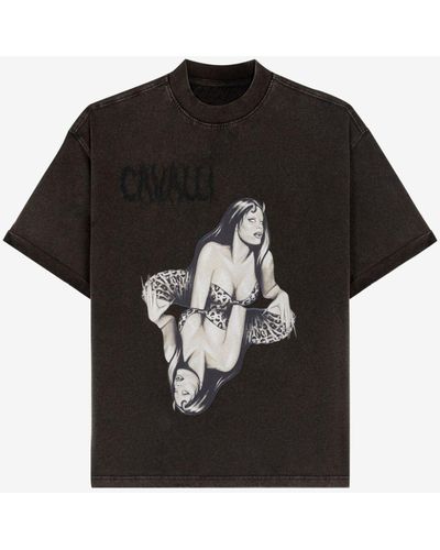 Roberto Cavalli Graphic-print T-shirt - Black