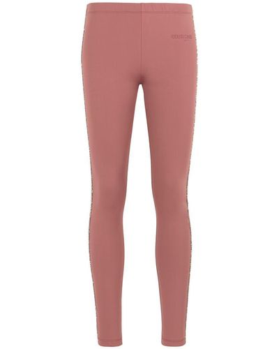 Roberto Cavalli Glitter-stripe leggings - Pink