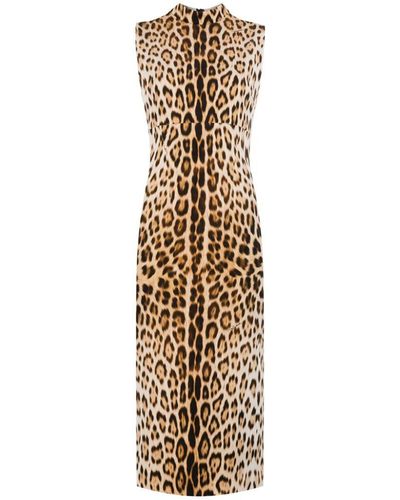 Roberto Cavalli Leopard-print Dress - White