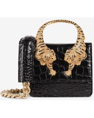 Roberto Cavalli Small Roar Crystal-embellished Shoulder Bag - Black