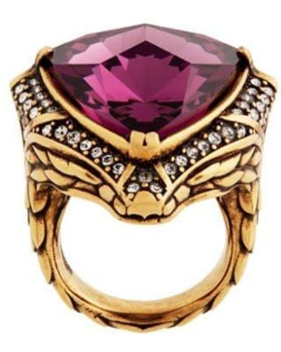 Roberto Cavalli Crystal Embellished Snake Ring - Metallic