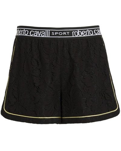 Roberto Cavalli Lace Track Shorts - Black