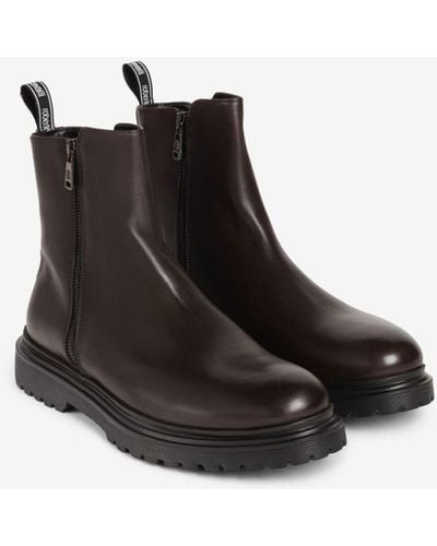Roberto Cavalli Leather Chelsea Boots - Black