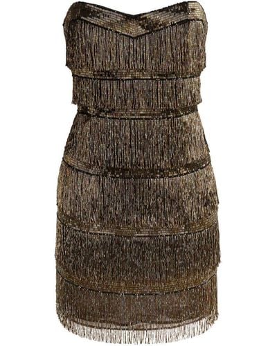 Roberto Cavalli Metallic Fringe Mini Dress - Multicolour