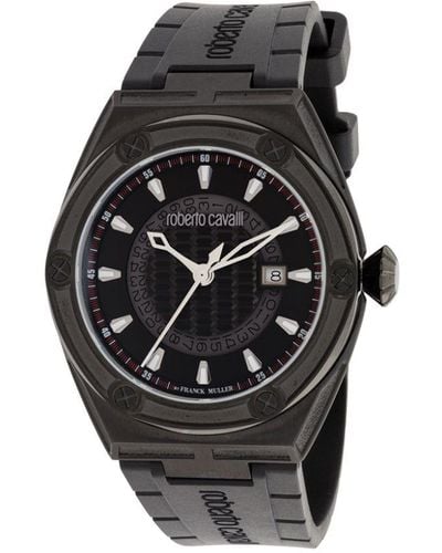 Roberto Cavalli Logo-debossed Watch - Black