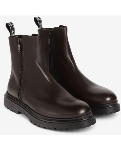 Roberto Cavalli Leather Chelsea Boots - Black