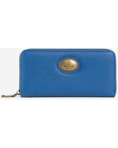 Roberto Cavalli Rc Monogram Zip-around Wallet - Blue
