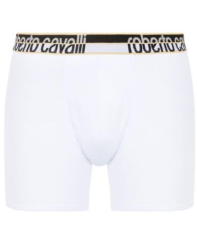 Roberto Cavalli Logo-stripe Boxer Briefs - White