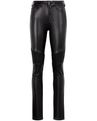 Roberto Cavalli Shirred-panel Skinny Pants - Black