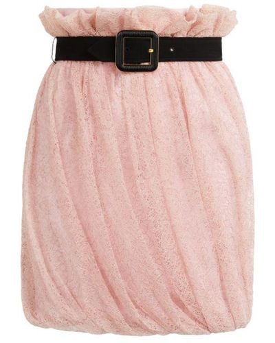 Roberto Cavalli Lace draped mini skirt - Pink