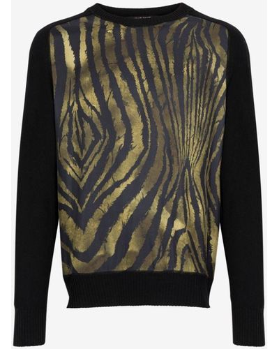 Roberto Cavalli Sweatshirt mit zebra-print - Schwarz