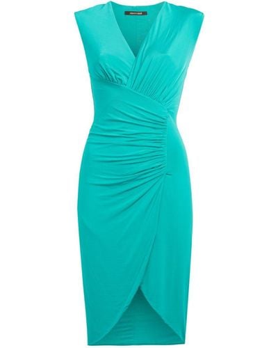 Roberto Cavalli Ruched Bodycon Dress - Blue