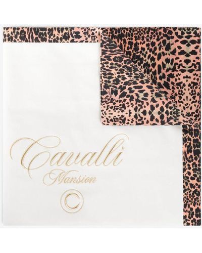 Roberto Cavalli Animalisches sweatshirt mit patchwork-print und applikationen - Weiß