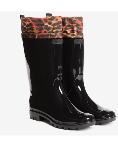 Roberto Cavalli Stiefel mit geparden-print - Schwarz
