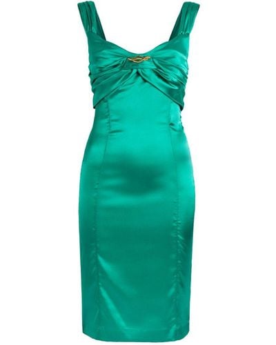 Roberto Cavalli Crystal-embellished Snake Bodycon Dress - Green