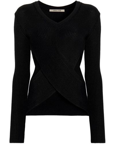 Roberto Cavalli Anatomical Rib Knit Sweater - Black
