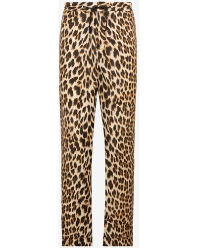 Roberto Cavalli Jaguar-print Straight-leg Trousers - White