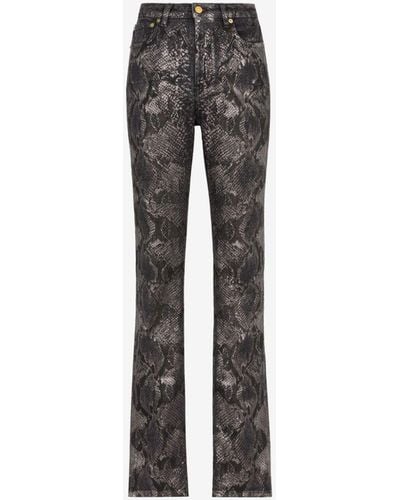 Roberto Cavalli Metallic python-print jeans mit geradem bein - Schwarz