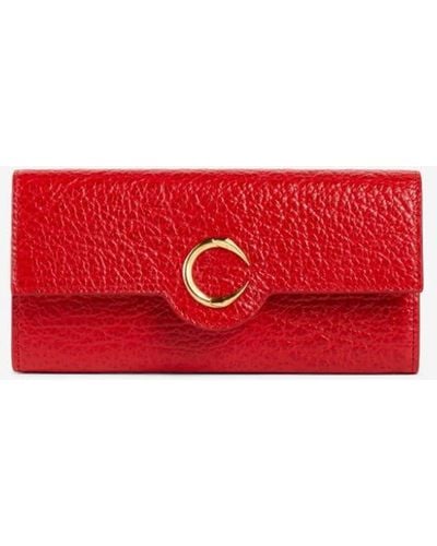 Roberto Cavalli C Logo Leather Wallet - Red