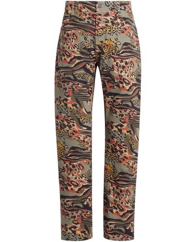 Roberto Cavalli Jeans mit animalier camouflage print - Grün