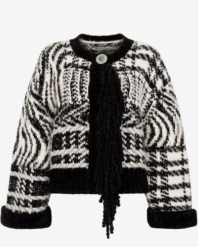 Roberto Cavalli Intarsien-cardigan - Schwarz