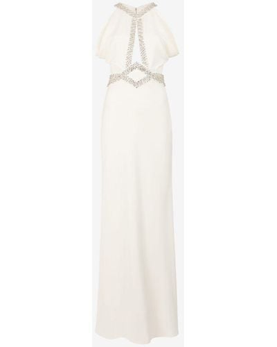Roberto Cavalli Crystal-embellished Mermaid Dress - White