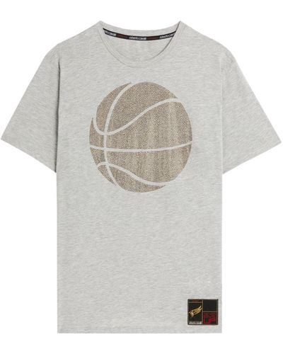 Roberto Cavalli Crystal-embellished Basketball T-shirt - Grey