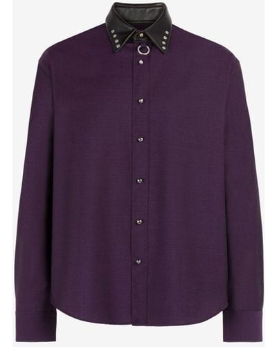Roberto Cavalli Studded Shirt - Purple
