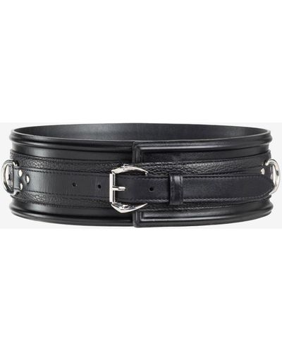 Roberto Cavalli Harness Leather Belt - Black