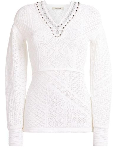 Roberto Cavalli Crochet-knit Top - White