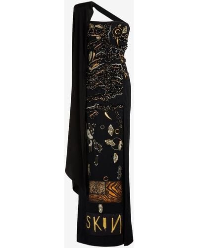 Roberto Cavalli Crystal-embellished Maxi Dress - Black