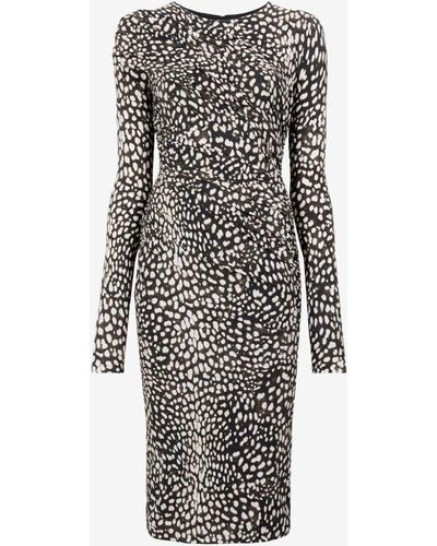 Roberto Cavalli Cheetah-print Gathered Dress - Natural