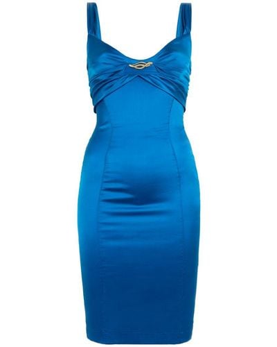 Roberto Cavalli Snake-embellished Bodycon Dress - Blue